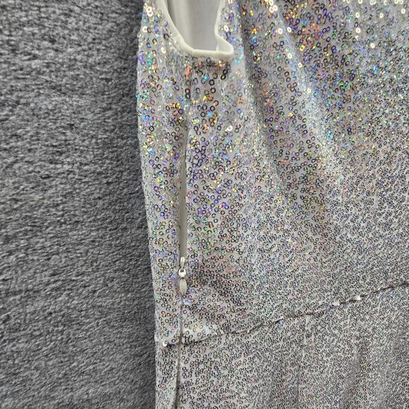 NWT Grace Karin Women L Sequin Cocktail Dress White Off Shoulder Party Occasion - Picture 6 of 8